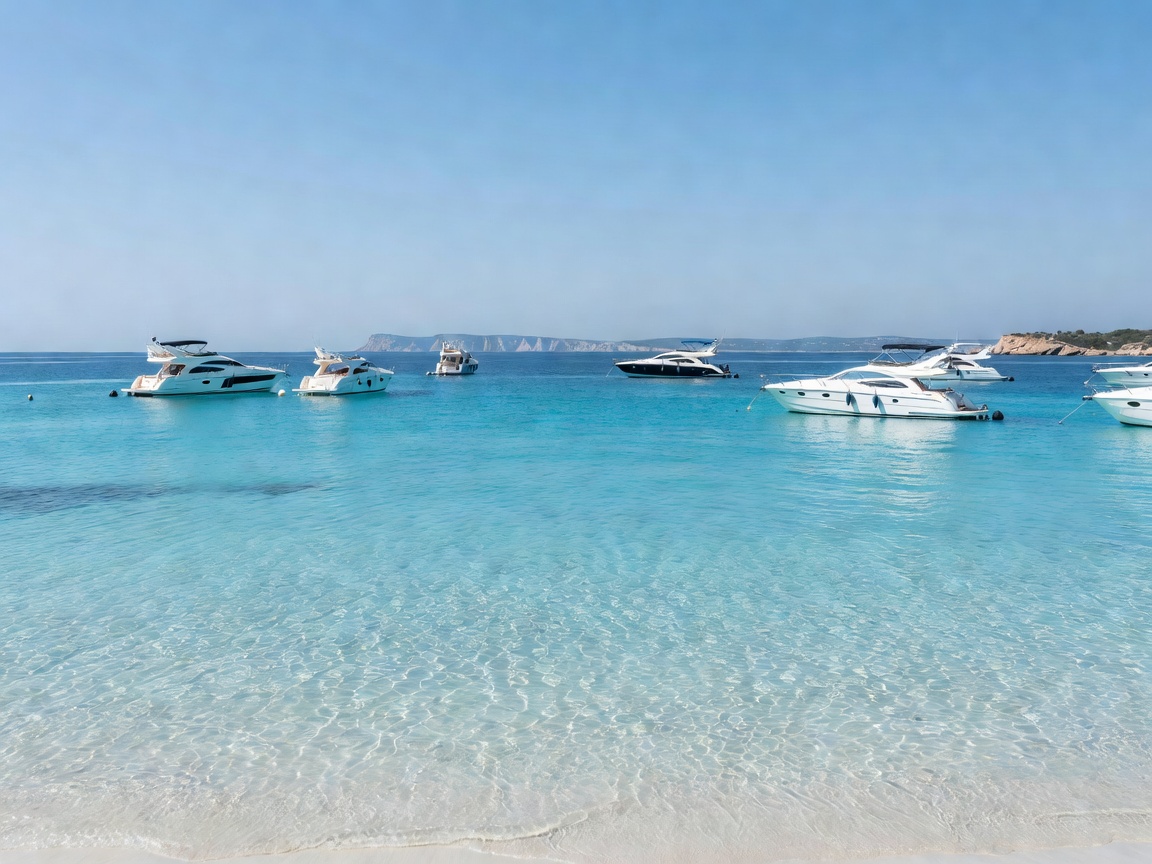 Crystal blue waters of the Mediterranean sea for mini yachting