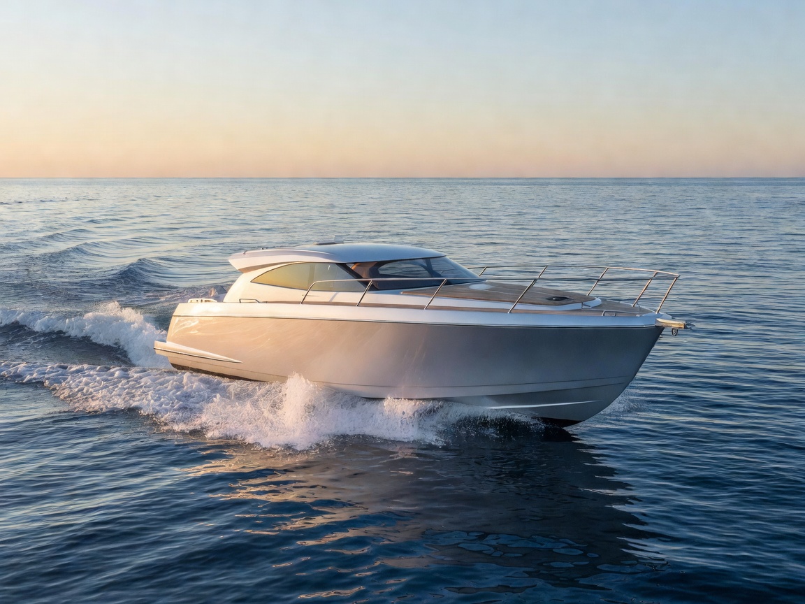 Enginevault Solaris 28 luxury mini yacht anchored in crystal clear waters